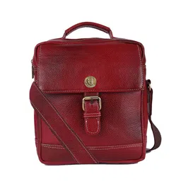 HiLEDER Unisex Pure Leather Textured Messenger Bag-image-36