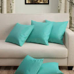 Story@home Turquoise Blue Set of 5 Square Cushion Covers-27