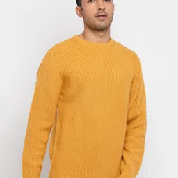 Status Quo Men Mustard Acrylic Pullover-picture-32