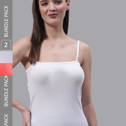 FBAR Pack Of 2 Non Padded Pure Cotton Camisoles-image-97