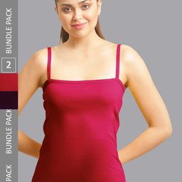 FBAR Pack Of 2 Non-Padded Pure Cotton Camisoles-picture-1