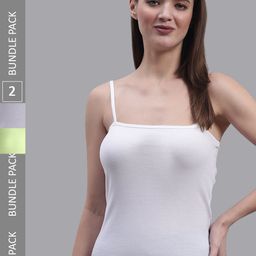FBAR Pack Of 2 Non-Padded Bio Wash Pure Cotton Camisoles-picture-46