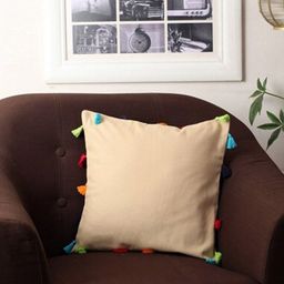 Lushomes Beige Square Cushion Covers-22
