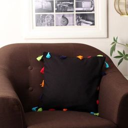 Lushomes Black & Blue Square Cushion Covers-11