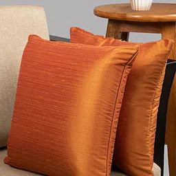 HOUZZCODE Brown Set of 2 Solid Square Cushion Covers-28