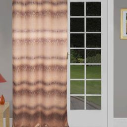 Lushomes Brown & Beige Geometric Black Out Door Curtain-14