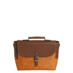 RASHKI Men Tan Brown & Brown Colourblocked 14 Inch Sustainable Laptop Bag-image-58