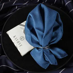 KOVOVE Men The Twining Dash Blue Woven Design Pocket Square-image-12