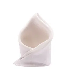 The Tie Hub Men White Solid Pocket Square-19