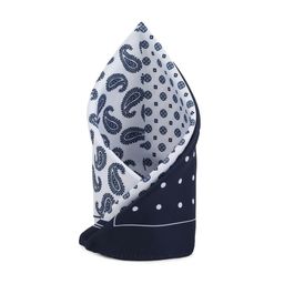 Van Heusen Navy Blue & White Paisley Printed Pocket Square-picture-27