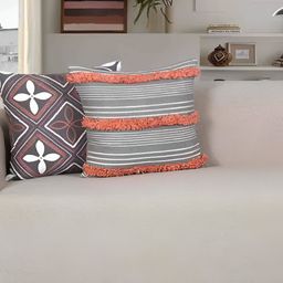 Ode & Cleo Set of 3 Geometric Cotton Square Cushion Covers-16
