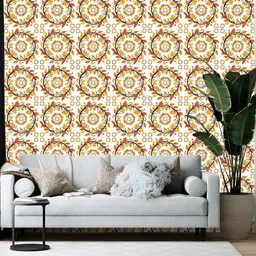 Wallpics White & Yellow Floral Printed Self-Adhesive Wallpaper-image-62