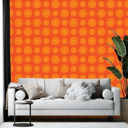 Wallpics Orange Coloured & Yellow Printed Self-Adhesive Wall Sticker-image-64