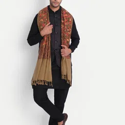 Zamour Men Woolen Embroidered Stole-image-68
