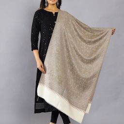 HANDICRAFT PALACE Floral Woven Design Woolen Shawl-26