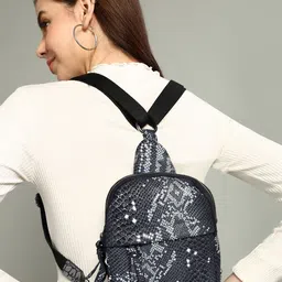 Sassora Women Graphic Embellished Backpack with Compression Straps-21
