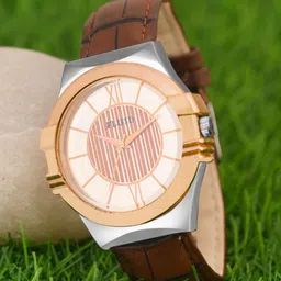 FLUID Men  Patterned Dial Leather Textured Straps Analogue Watch FLWatch23-021-SL01-6