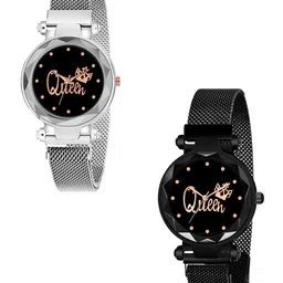 CERO Women Pack Of 2 Bracelet Style Straps Analogue Watch C-Com-Queen-Silver-image-44