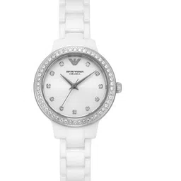 Emporio Armani Women Embellished Dial Ceramic Bracelet Style Straps Analogue Watch AR70013-image-31
