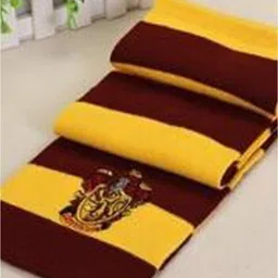 EL REGALO Unisex Maroon & Yellow Striped Scarf-picture-42