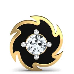KUBERBOX Spinning Disc 18KT Gold Diamond-Studded Nose Pin-0.36gm-image-98