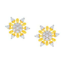 BHIMA Jewels 22K Hallmark 916 Purity Yellow Gold Floral Stone Stud-image-88