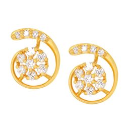 BHIMA Jewels 22K Hallmark 916 Purity Yellow Gold Floral Stone Stud-image-84