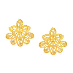 BHIMA Jewels 22K Hallmark 916 Purity Yellow Gold Flower Modal Studs-image-34
