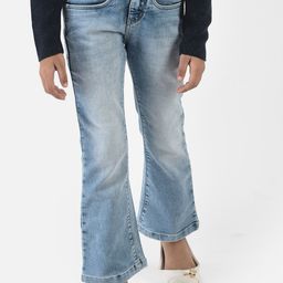 Crimsoune Club Girls Blue Classic Bootcut Heavy Fade Jeans-picture-44