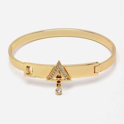 Aazeen Gold-Plated Triangle Shaped American Diamond Bangle-Style Bracelet-4