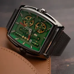 French Connection Men Skeleton Dial & Stainless Steel Bracelet Style Straps Analogue Watch FCM02GNM-18