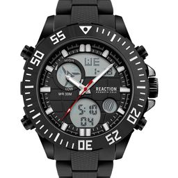 REACTION KENNETH COLE Men Black Patterned Dial & Black Bracelet Style Straps Analogue and Digital Watch-3