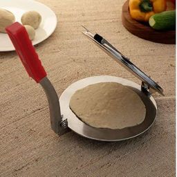 BLLUEX Roti Maker and Puri Maker Press Machine with Handle, Manual Stainless Steel Roti Press, Papad/Khakhra/Chapati Maker with pre Fitted Handle, Large Size image 4