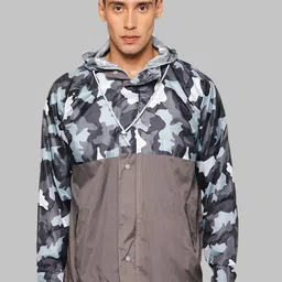 THE CLOWNFISH Men Printed Waterproof Double Coating Reversible Rain Jacket-image-7