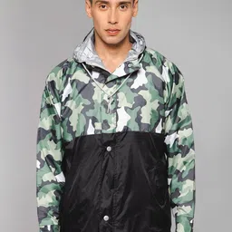 THE CLOWNFISH Men Printed Waterproof Double Coating Reversible Rain Jacket-image-58