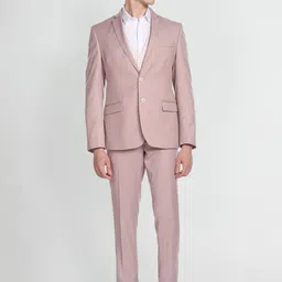 Arrow Men Self Design Single-Breasted Tailored-Fit 3-Piece Formal Suits-5