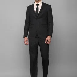 Luxure by Louis Philippe Men Self-Design Slim-Fit Single-Breasted Pure Wool Two-Piece Suit-image-47