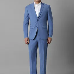 Louis Philippe Men Textured Slim-Fit Single-Breasted Two-Piece Formal Suit-image-19