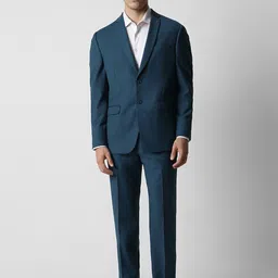 Van Heusen Textured Slim-Fit Single Breasted 2 Piece Formal Suits-picture-58