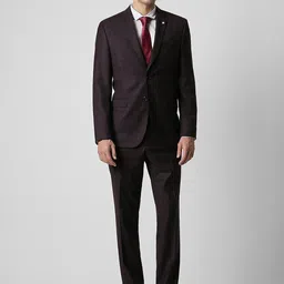 Van Heusen Checked Slim-Fit Single-Breasted Two-Piece Suit-image-46