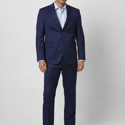 Van Heusen Men Textured Slim Fit Single-Breasted 2 Piece Suit-image-92