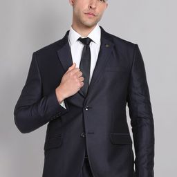 AD By Arvind Textured Dobby Single-Breasted Two-Piece Formal Suit-image-72