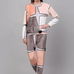 KLOTTHE Geometric Printed Woolen Night suit-image-84