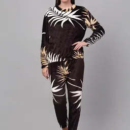KLOTTHE Tropical Print Woolen Night Suit-image-56