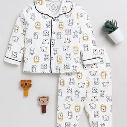Clt.s Kids Graphic Printed Pure Cotton Night Suit-picture-33