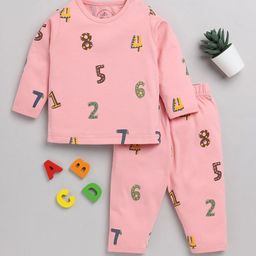 Clt.s Infants Kids Alphanumeric Printed Pure Cotton Night Suit-image-99