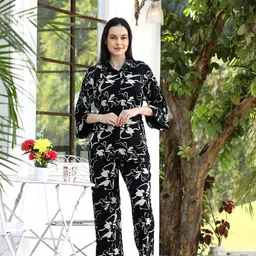 MAYSIXTY Floral Printed Shirt Collar Night Suit-picture-27