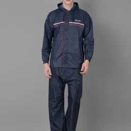 Dollar Long Sleeves Adjustable Hood Rain Jacket-17