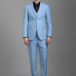 Louis Philippe Men Slim Fit Single Breasted Three Piece Suit-picture-32