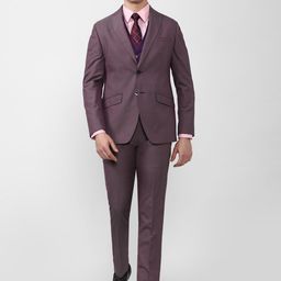 Peter England Elite Men Slim Fit Single Breasted Three Piece Suit-image-58
